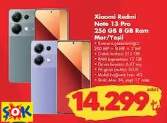 XİAOMİ REDMİ NOTE 13 PRO 256 GB 8 GB RAM MOR/YEŞİL